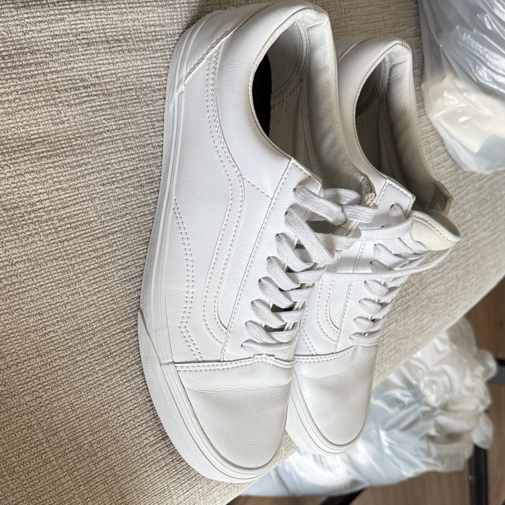 Vans White Leather Sneakers